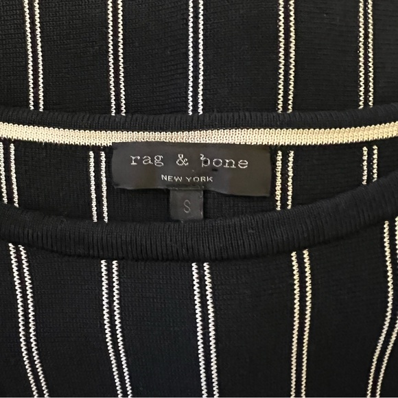 Rag & Bone Striped Knit Sweater Top Sailor Chic Dark Blue & White Women's Small - Picture 9 of 9